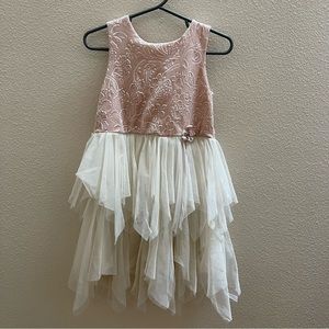 Mia and Mimi 3T toddler sleeveless pink velvet cream tulle formal dress
